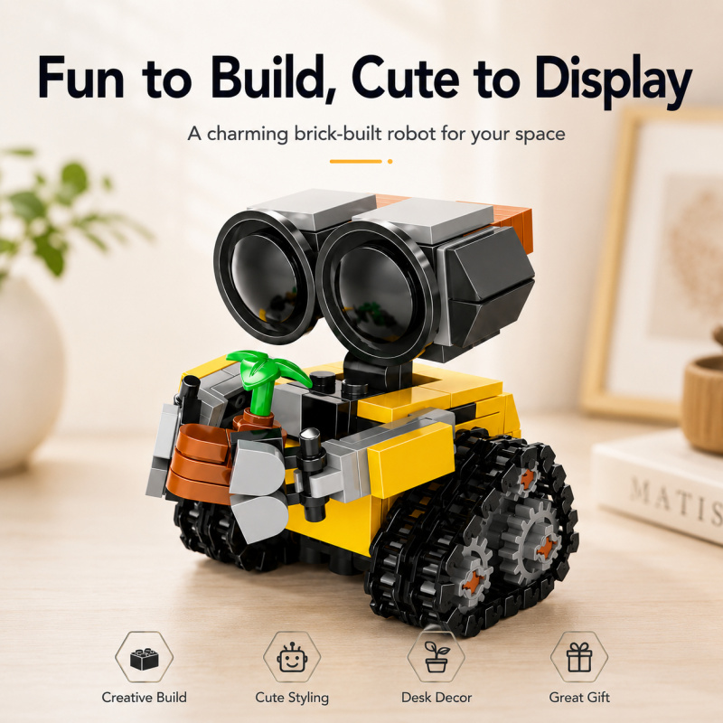 Model Kit Robot - Mini Robot Yapı Blokları Seti, Bitki