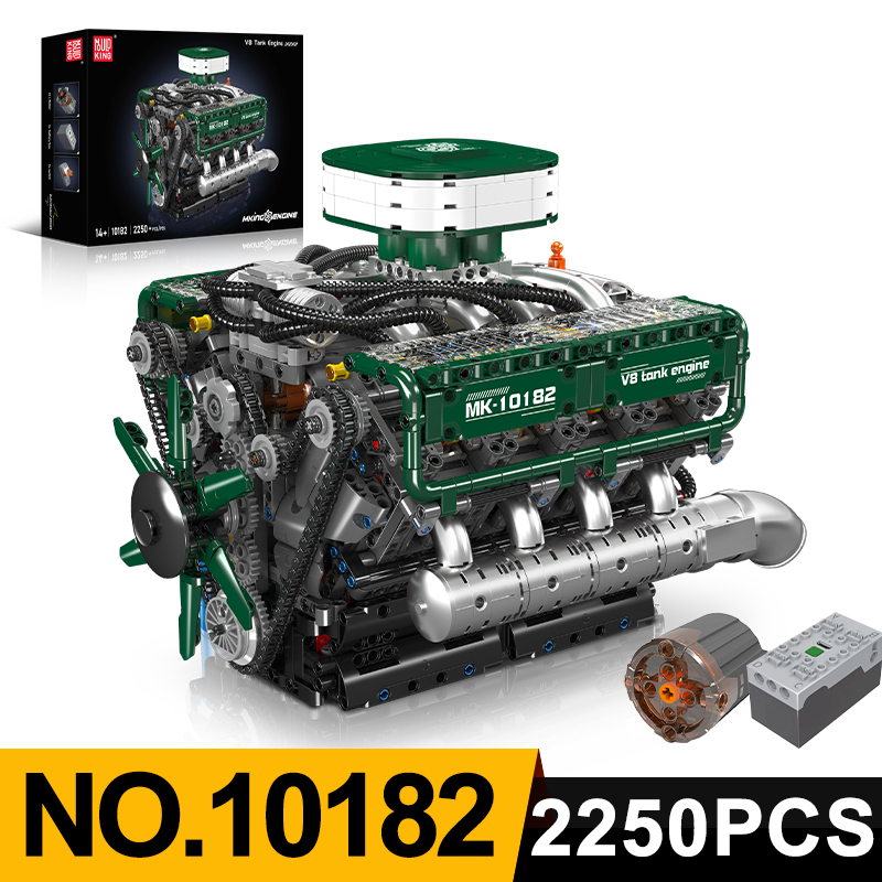 Model Kit V8 Engine - Mould King 10182 V8 Tank Motoru