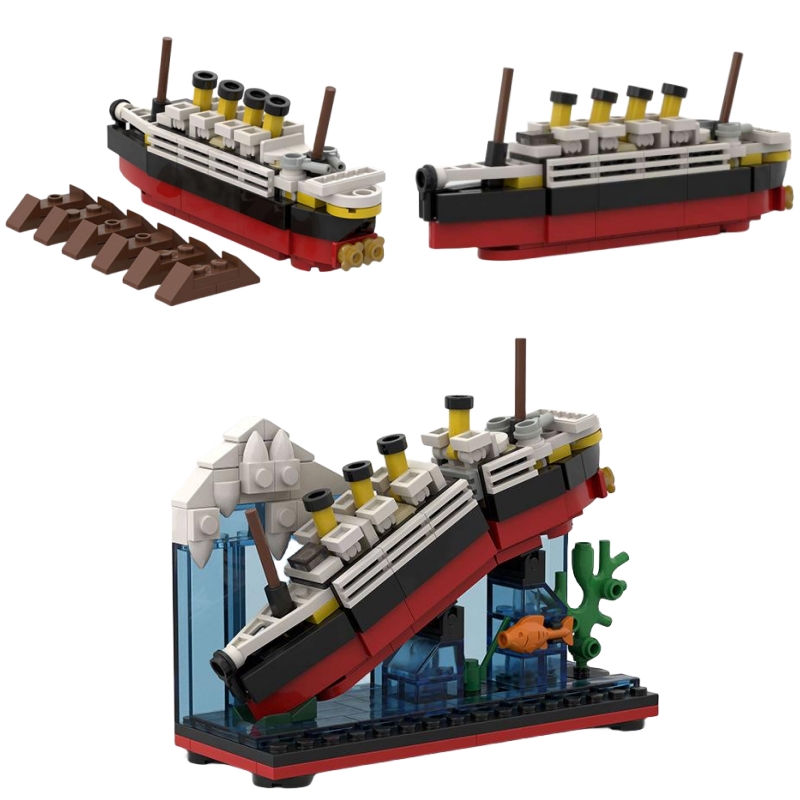 Model Kit Titanic - Titanic Yarım Kırma Durumda Yapı Taşları