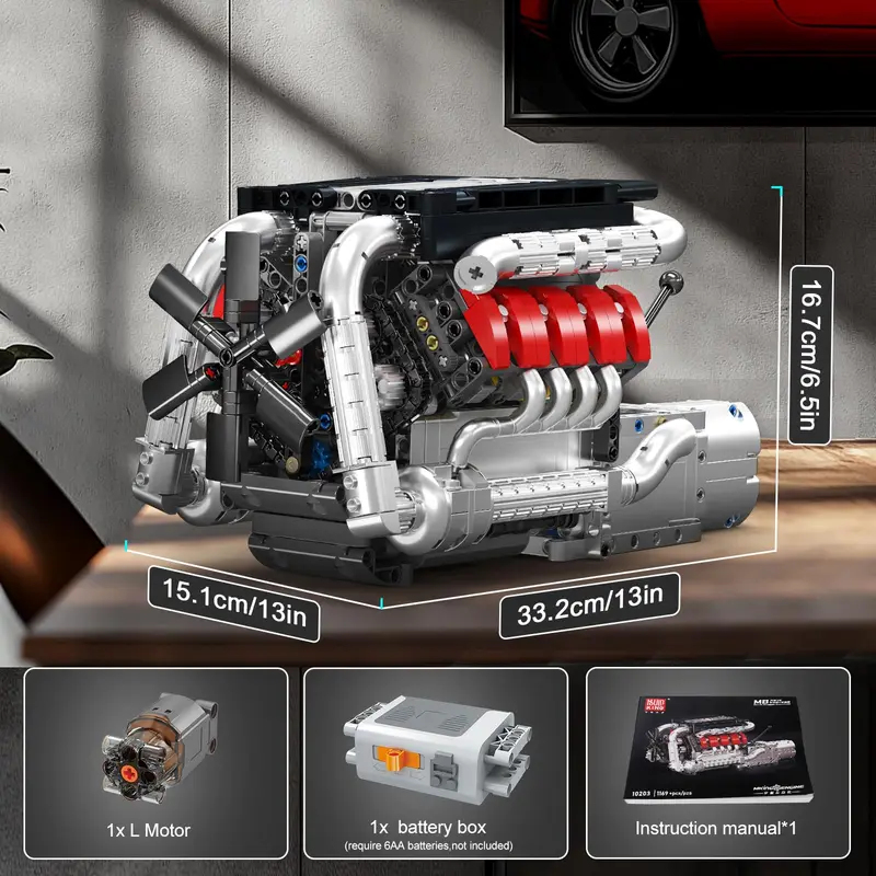 Mould King 10203 1169 Parça Sü - Model Kit V8 Engine incelemesi ve fiyatı