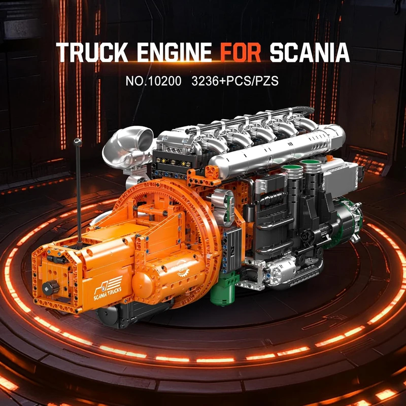 Mould King 10200 V8 Çift Turbo - Model Kit V8 Engine incelemesi ve fiyatı